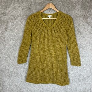 J Jill Sweater Womens Extra Small Green Cotton Blend Tunic Pullover Knit- 1065*